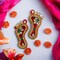 5 Sets of Acrylic Laxmi Feet, Deewali Decor, Lakshmi Pagh, Pooja Favor, Laxmi Feet, Laksmi Charan, Lakshmi Pagla, Sri Lakshmi Chran Paduka
